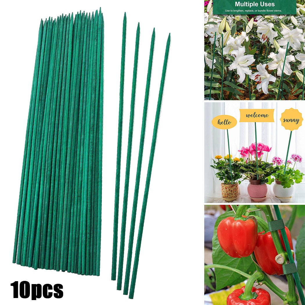 Plant Support Stake - 10 adet 40cm yeşil bitki destek