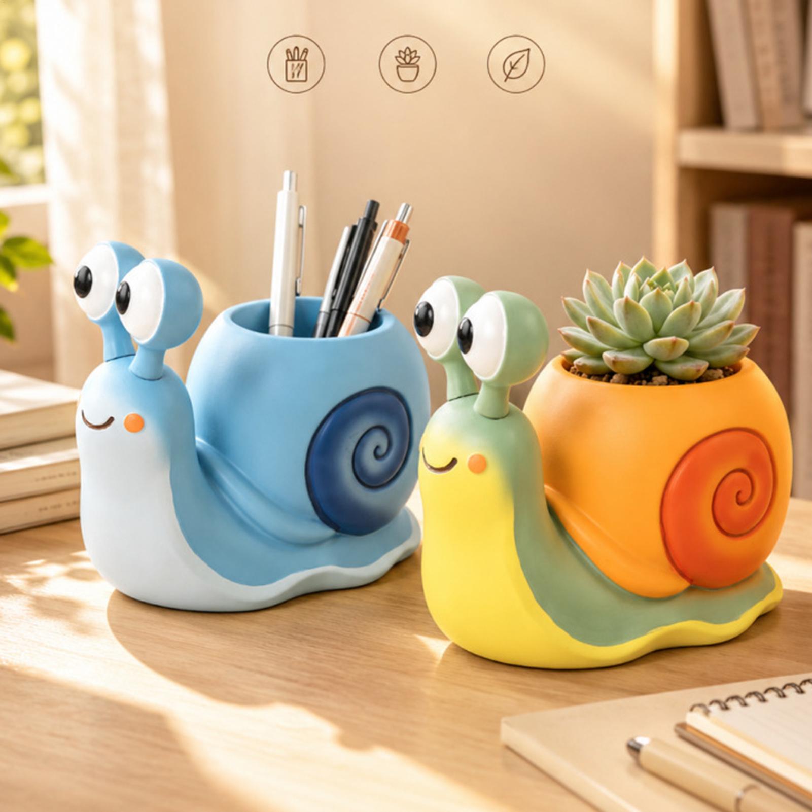 Succulent Set - Salyangoz Şeklinde Saksı Salyangoz saksı kalemlik
