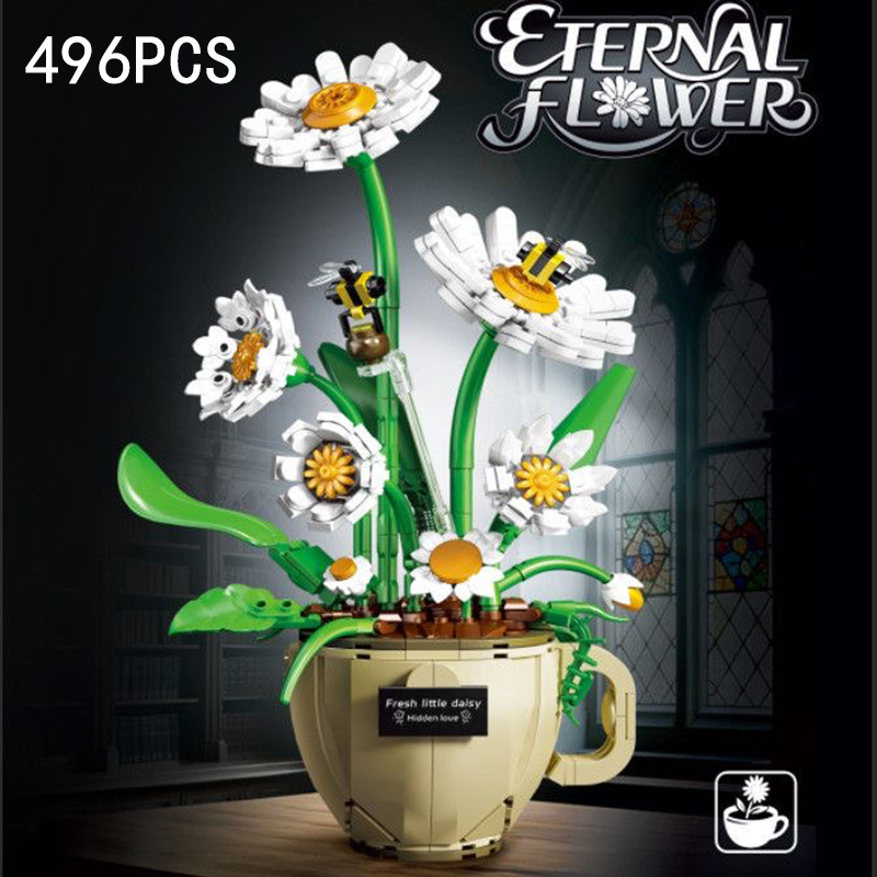 Terracotta Pot - MOC Kahve Fincanı Çiçek Yapı Taşları