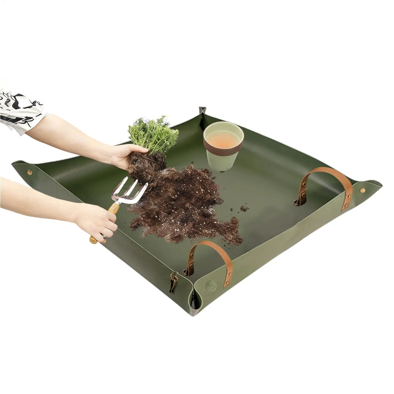 Repotting Mat - Su Geçirmez, Katlanabilir Saksı Altlığı, Çift