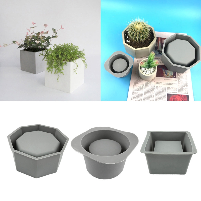 Succulent Set - El yapımı çiçeklik saksı silikon kalıp