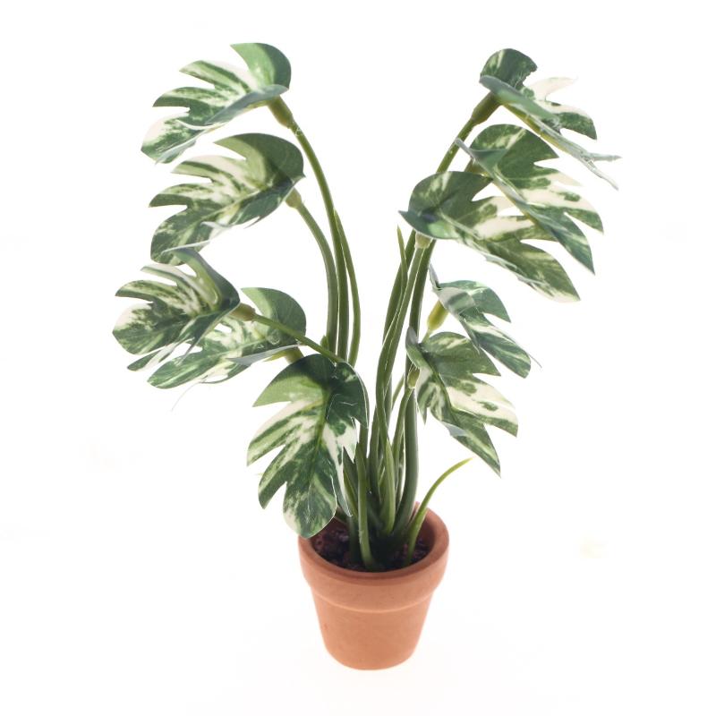 Pothos - Yeni.1PC 1/12 Dollhouse Simülasyon Monstera Yeşil