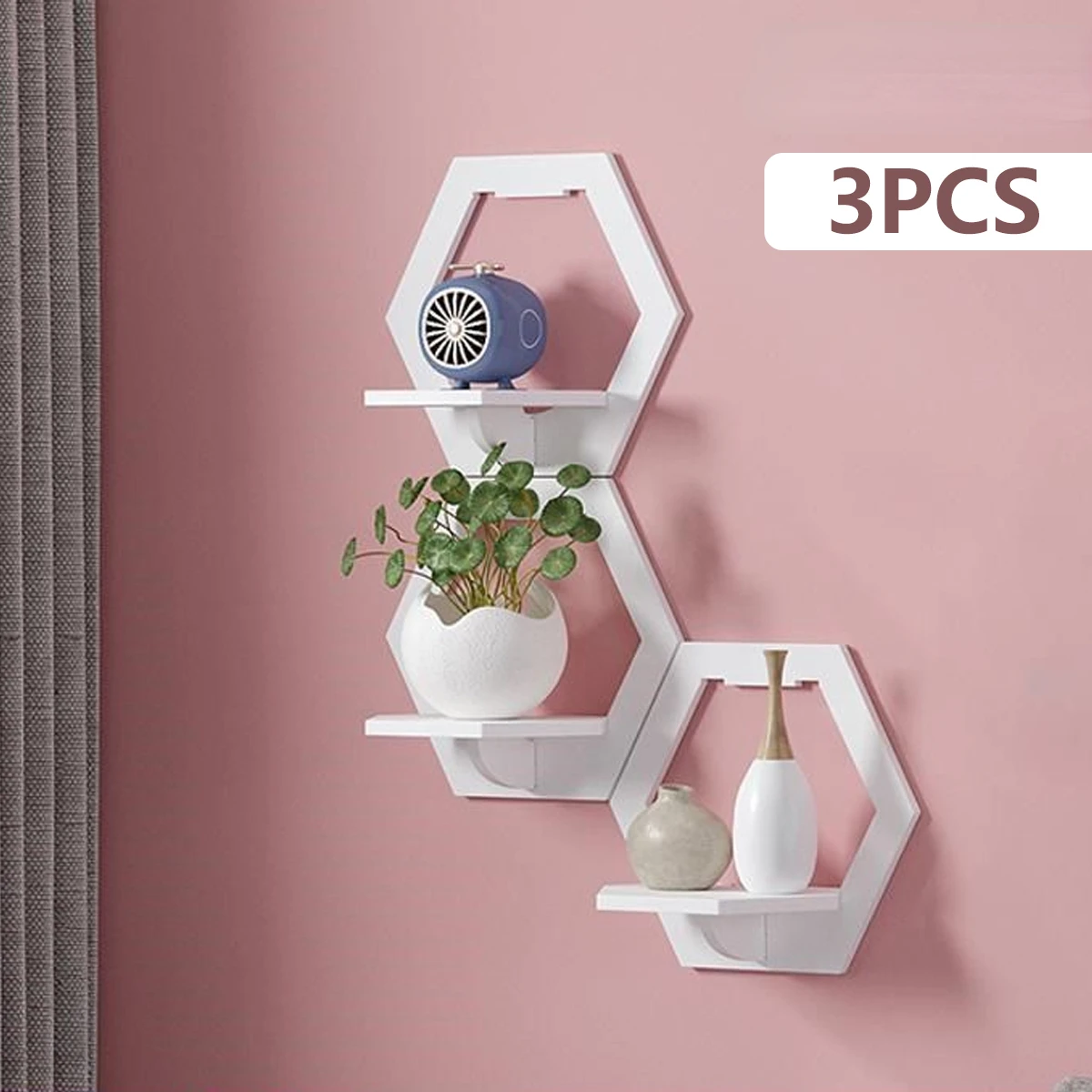 3 adet Altıgen duvar rafı Yumr - Terracotta Pot incelemesi ve fiyatı